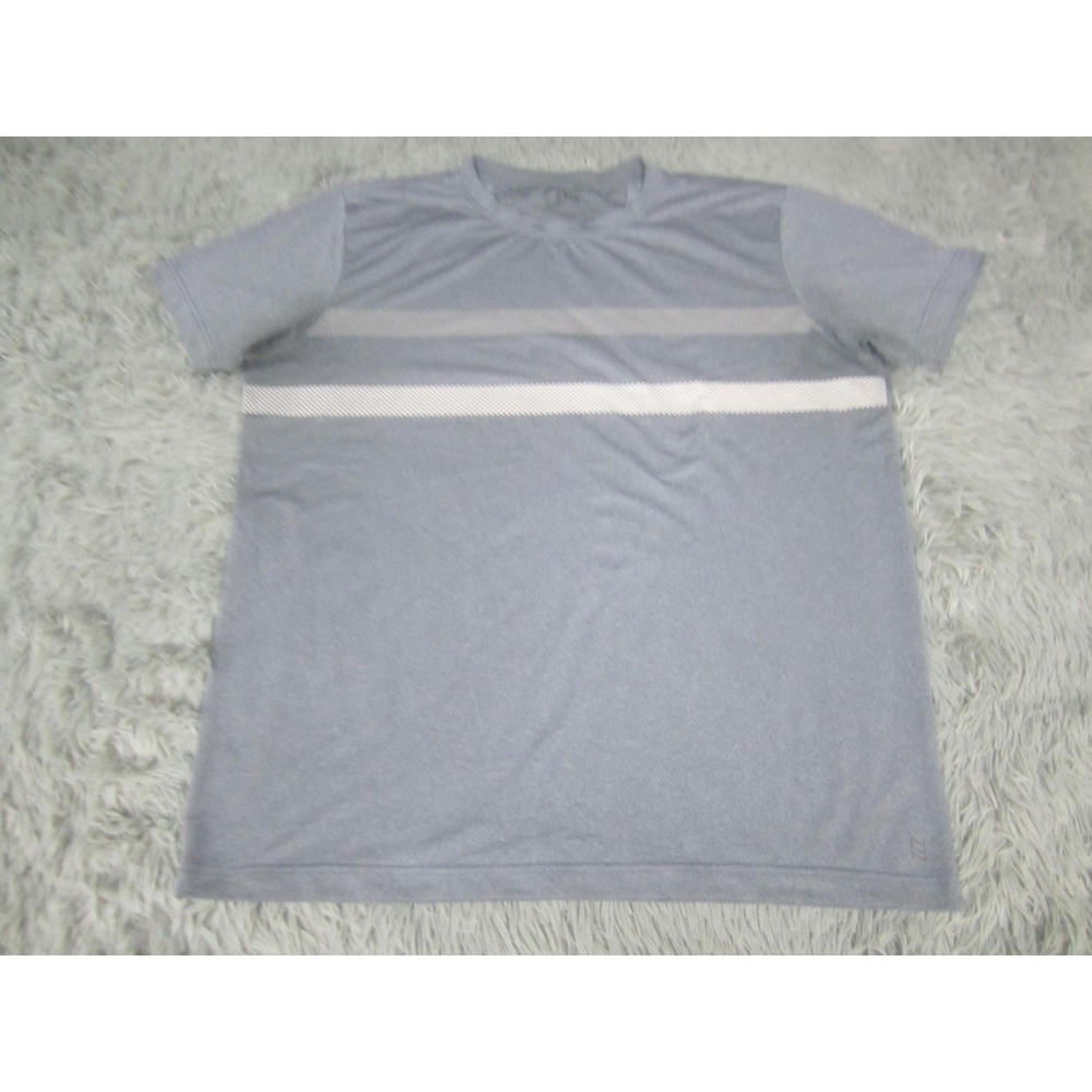 Zyia Shirt Mens XL Gray‎ Athletic Performance Geometric Stripe Tee Crewneck
